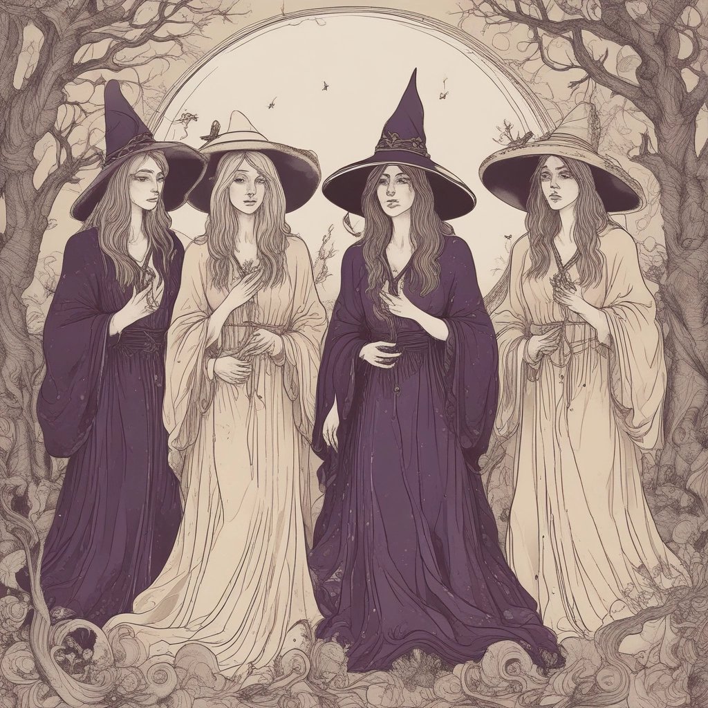 a group of women dressed up in witches costumes