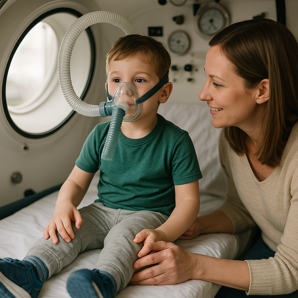 Niño con parálisis cerebral en tratamiento
