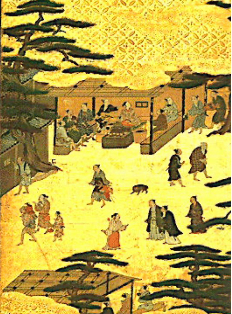 Paravents des divertissements à Higashiyama
