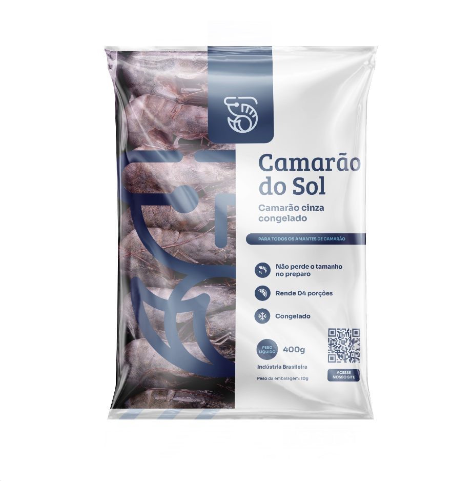 Camarão para varejo – embalagem 400 g para supermercados