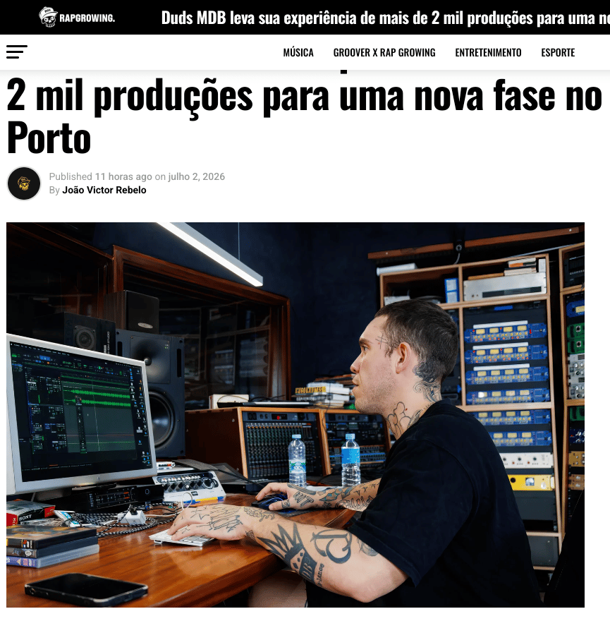 Rap Growing Materia Duds MDB 2000 produçoes