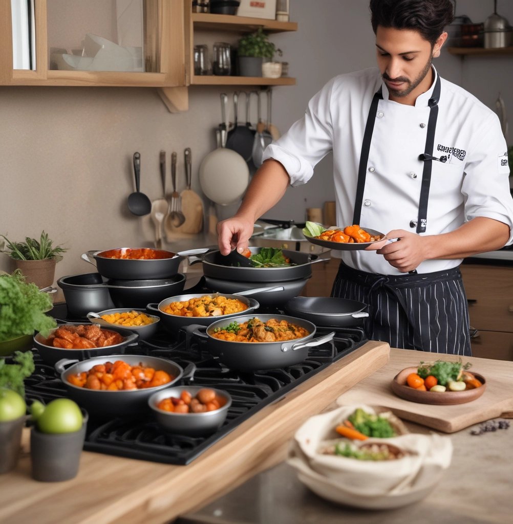 a chef in a chef's hat and chef's hat