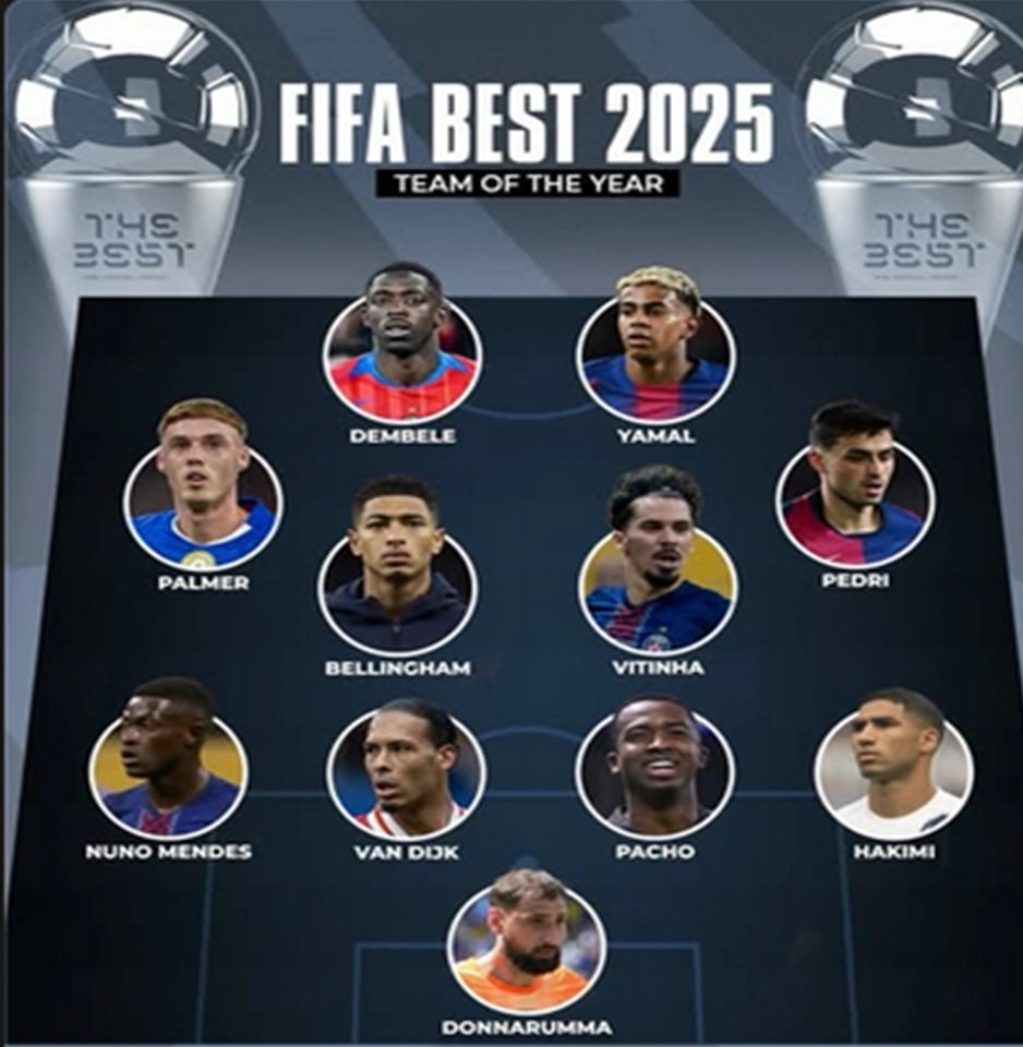 the official team of the fifa best team of the year