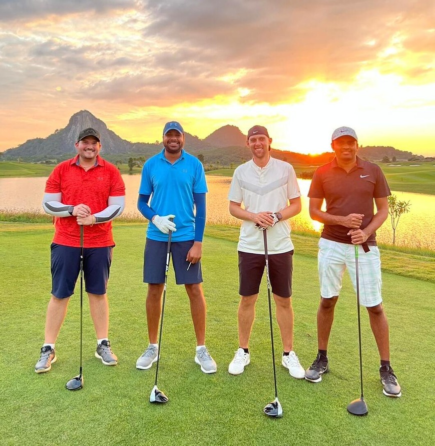 Guys on a golf holiday in Thailand curated by Francesco Luxury Travels Villas Weddings