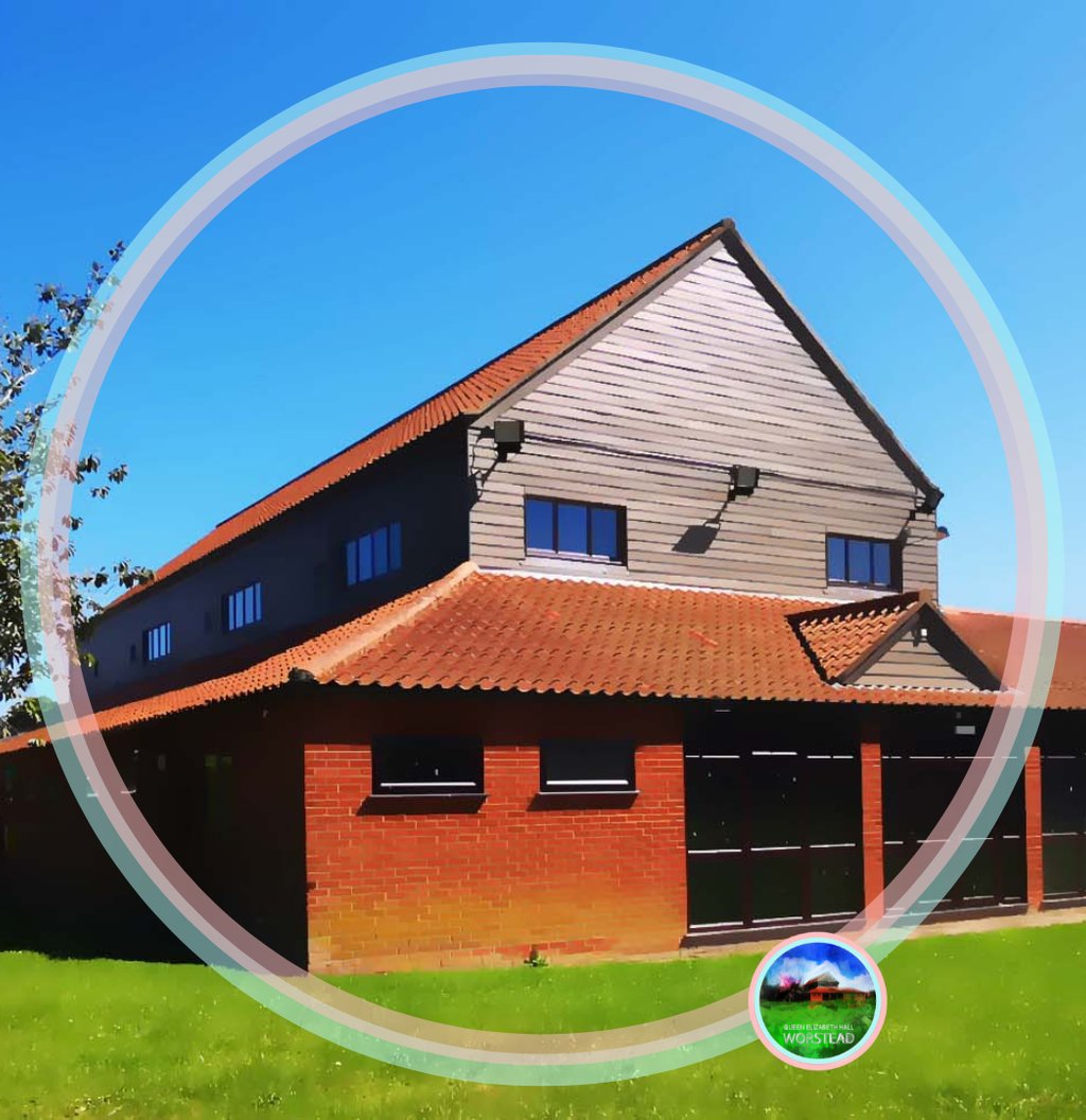 a hall with a circular window and a circular window