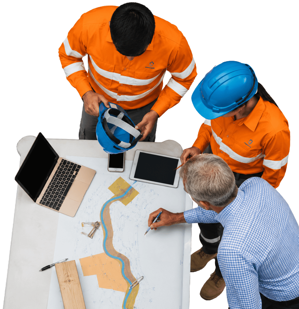 Engineering team in discussion