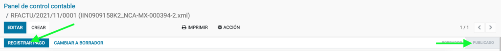 registrar pago