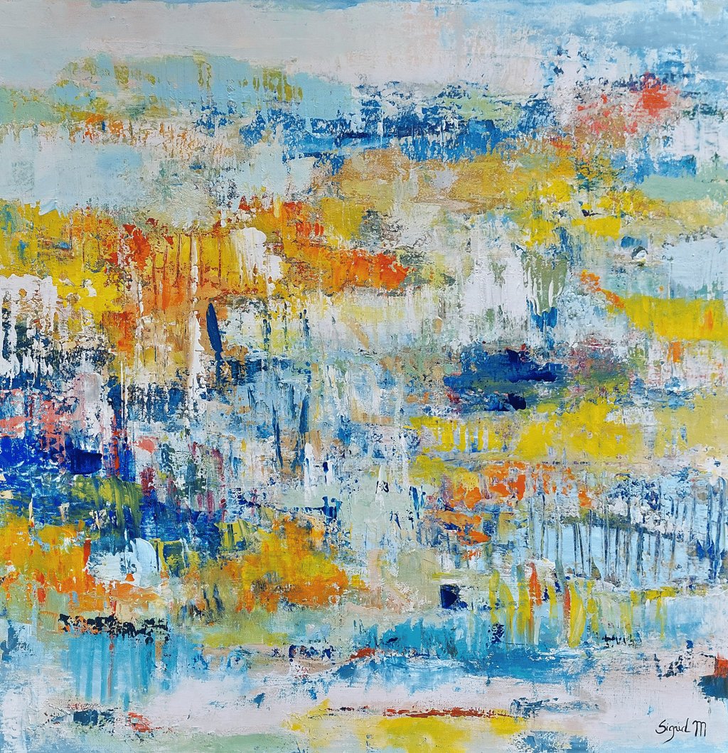 peinture au couteau éveil de la nature par Sigrid M