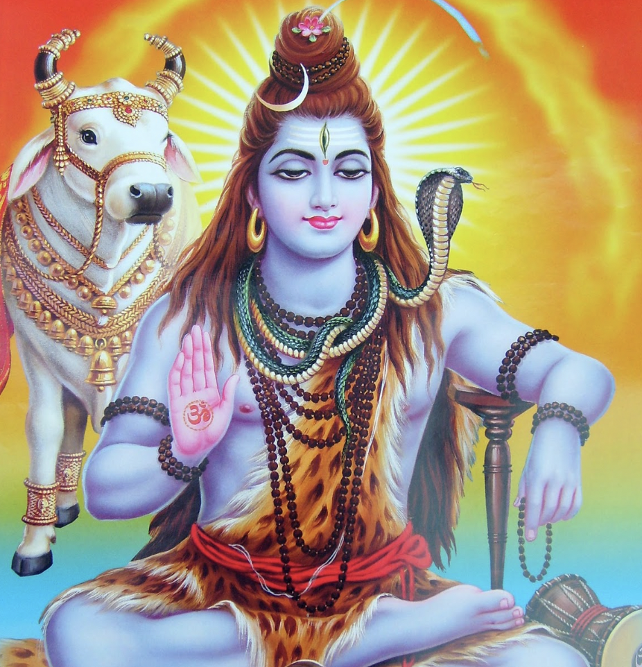 image of Lord Shiva, seated, with Nandi 