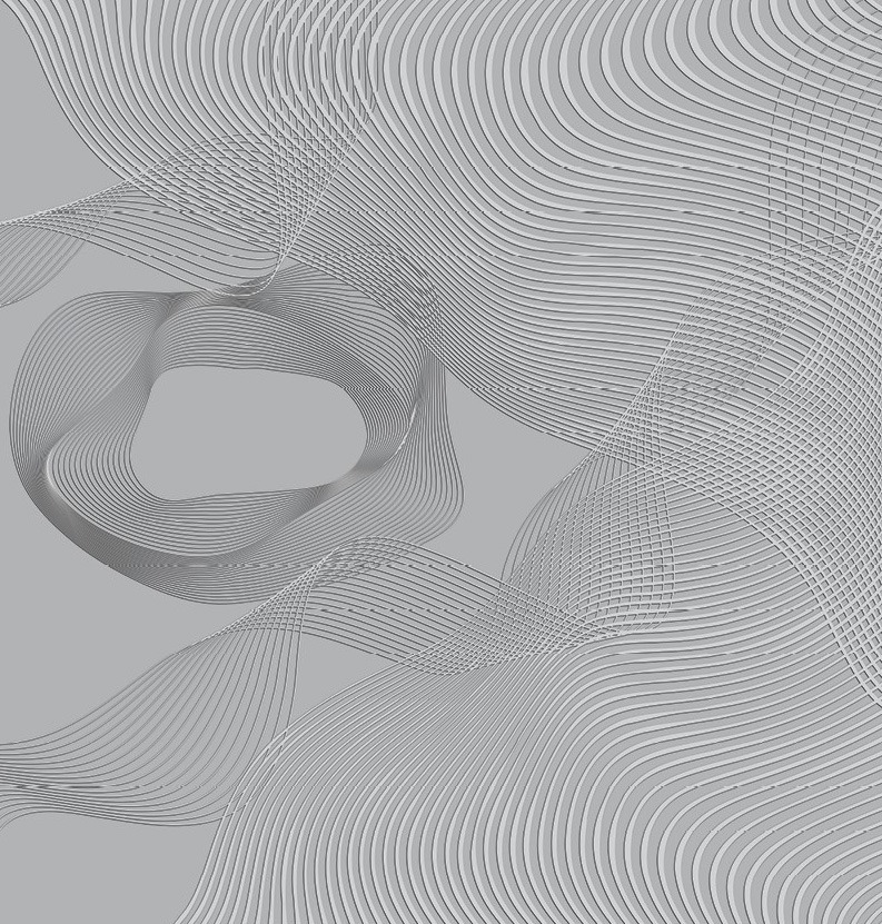 Close-up of Waves texture on Dimense Media Silver and Matt