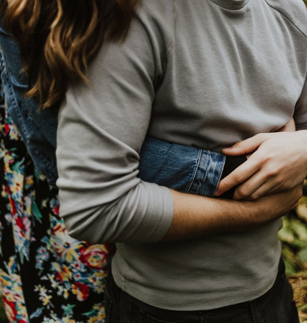 a couple embracing warmly
