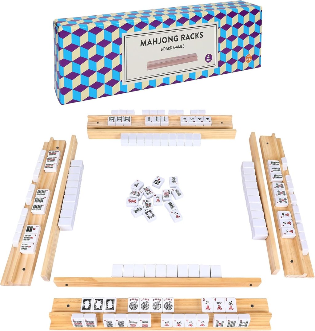 wood mahjong tile racks