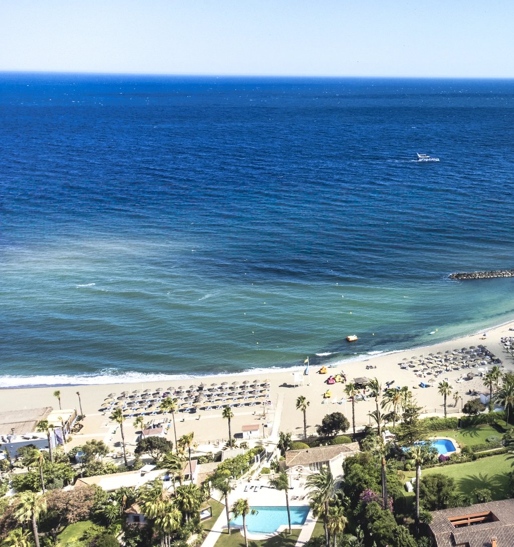 Sea view overlooking Marbella's Golden Mile beaches near the luxury villa