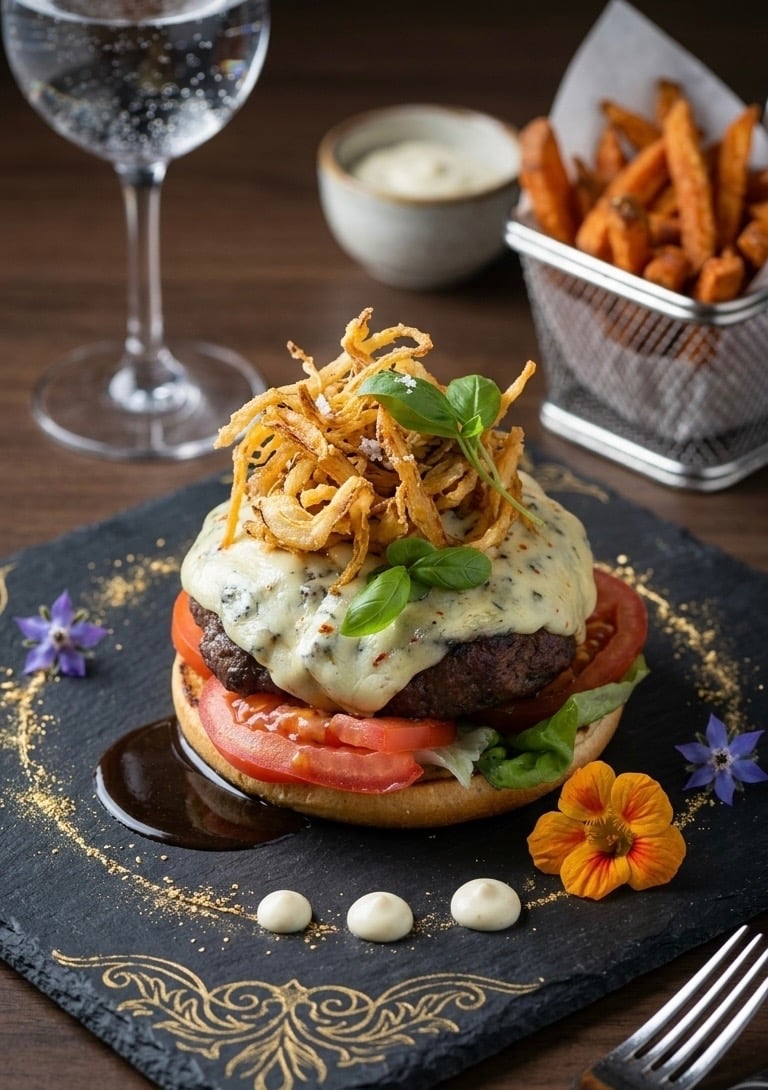 Healthy crispy onion burger recipe