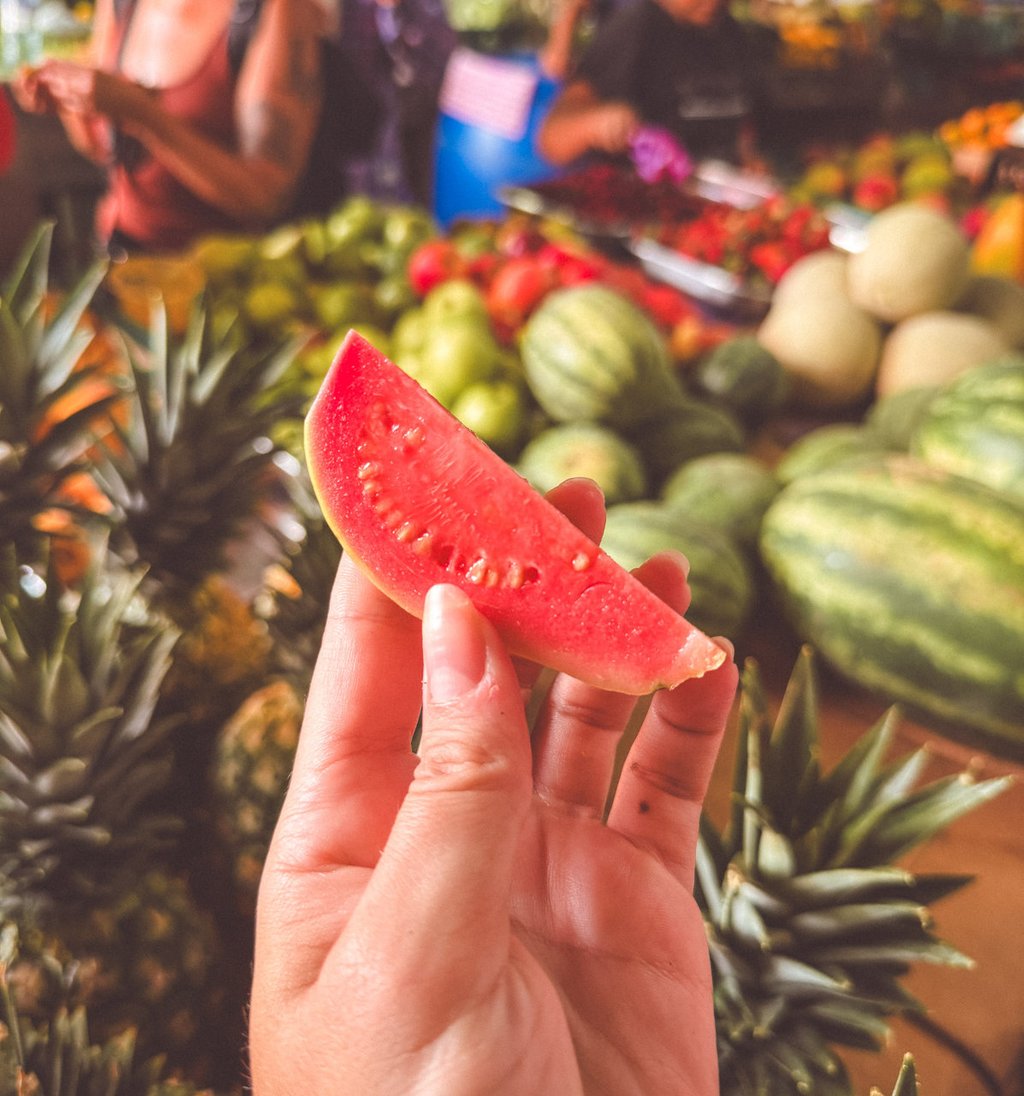 Guava slice in Cali, Colombia