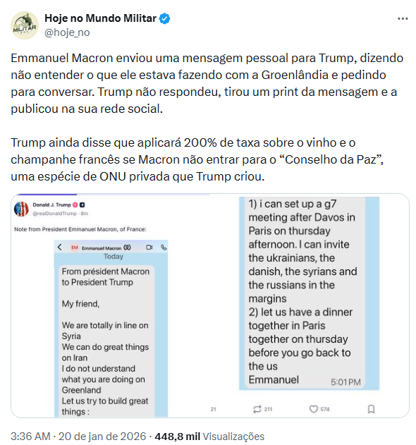 Imagem reprodução redes sociais - Hoje no Mundo Militar