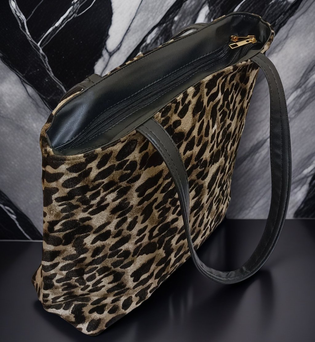 branded velvet tote bag - cruelty-free designer handbag for women
