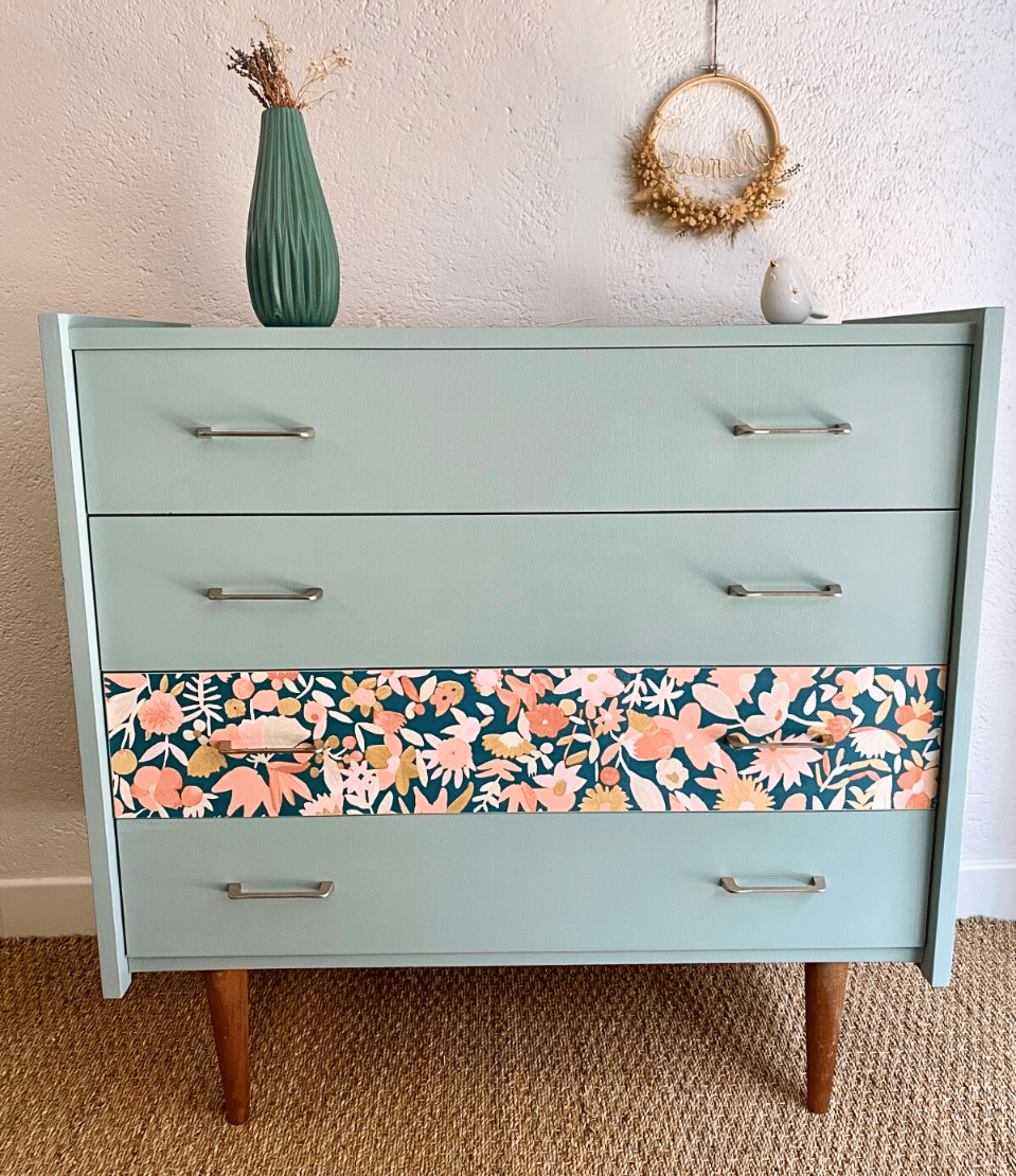 commode vintage relooké bicolore Nova Vita
