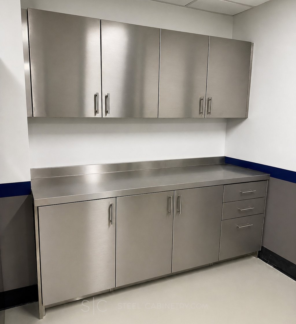 Clean lined cabinetry combining durability with hygienic performance