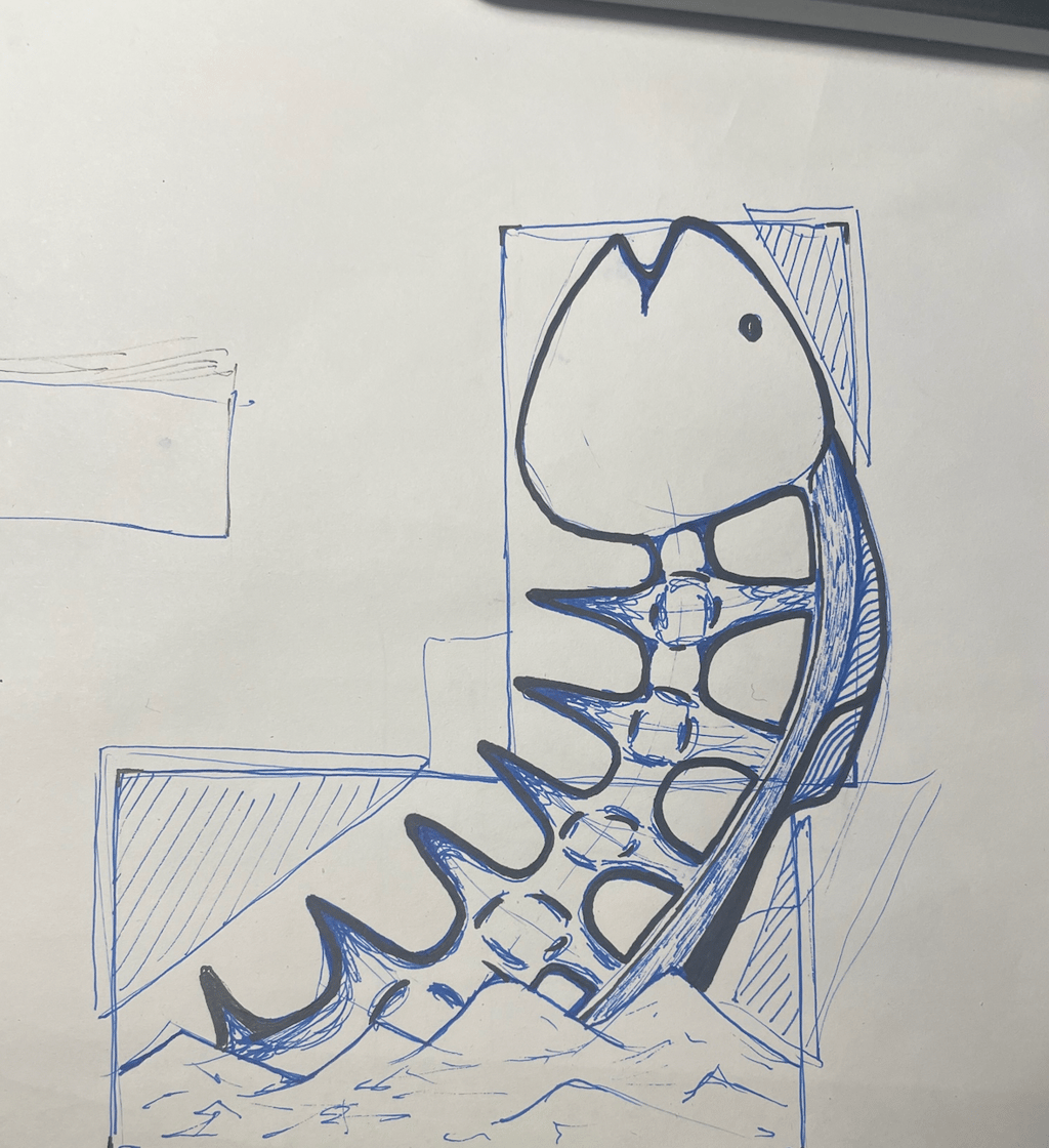 boceto de escultura en hielo 