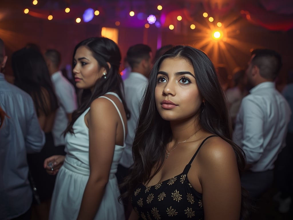 Convidados observando festa com expressões diferentes