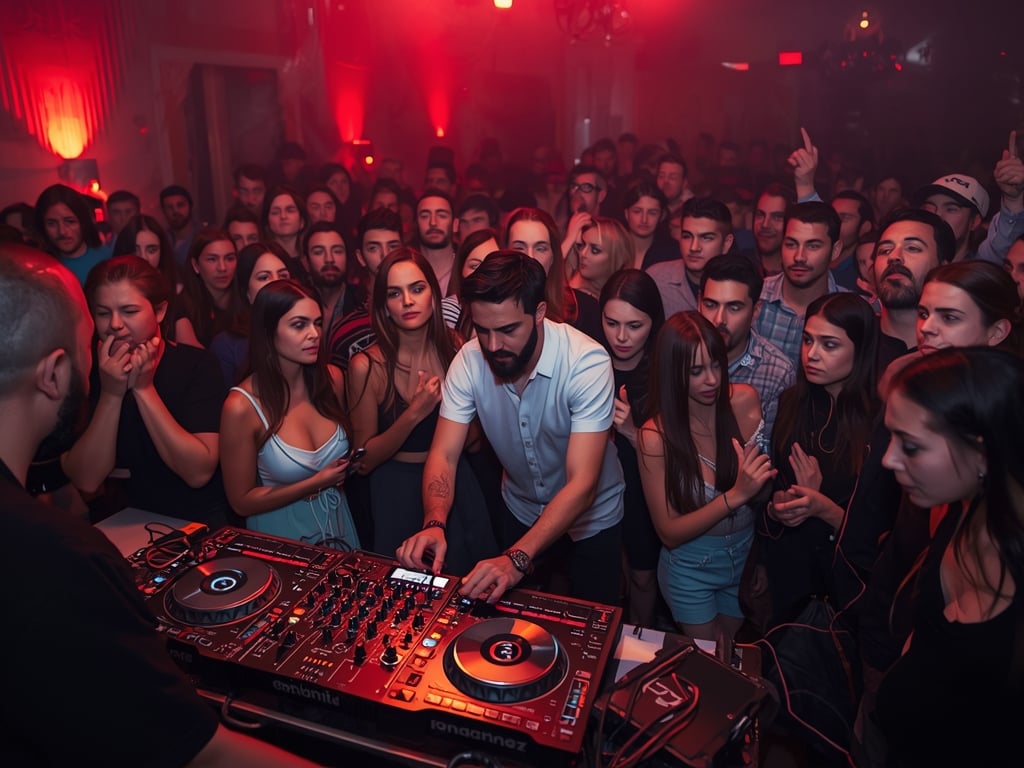 Festa com pista vazia e DJ pouco profissional com público desanimado