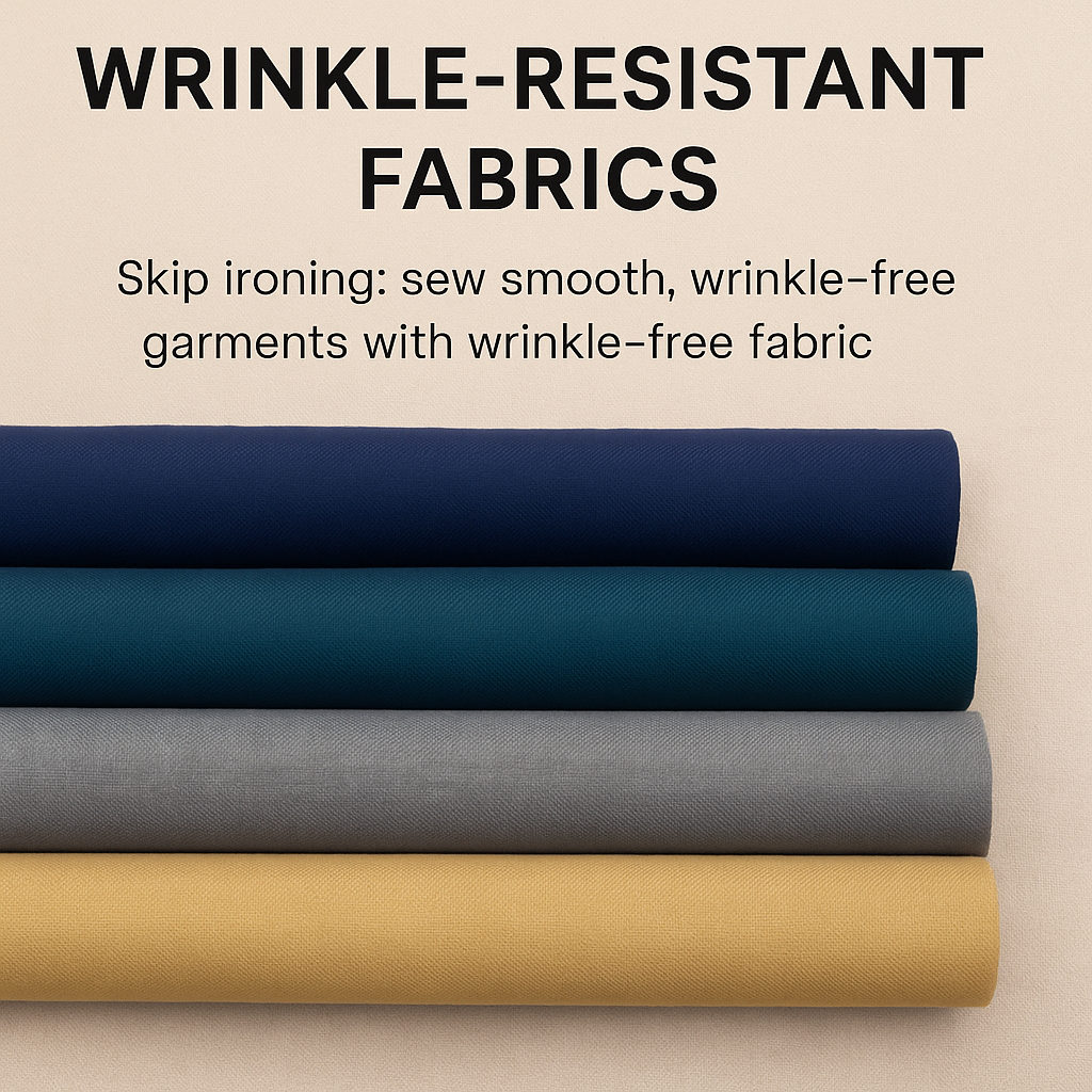 Navy wrinkle-resistant blouse on a dress form.