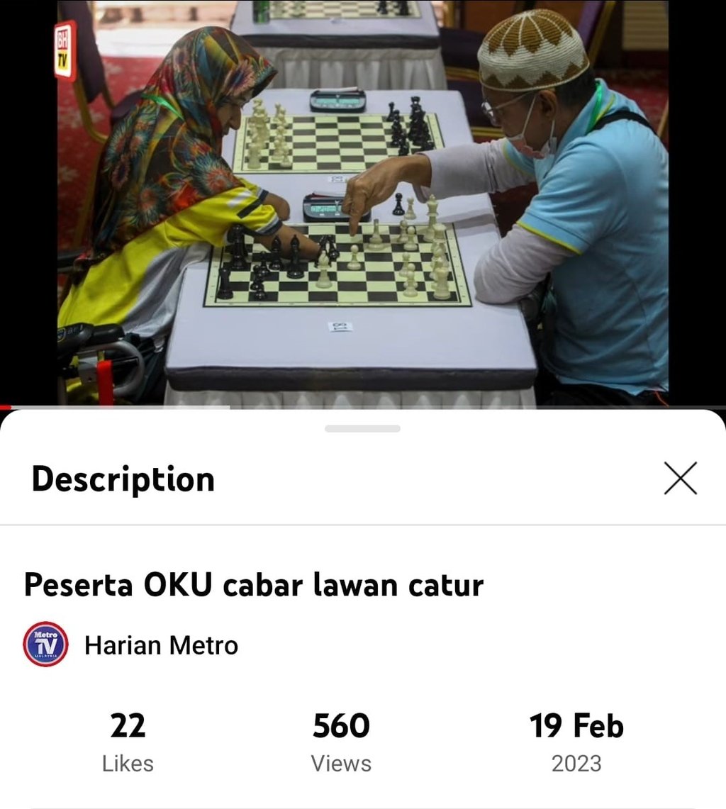 Peserta OKU cabar lawan catur by Harian Metro. RD Open Chess Championship 2023