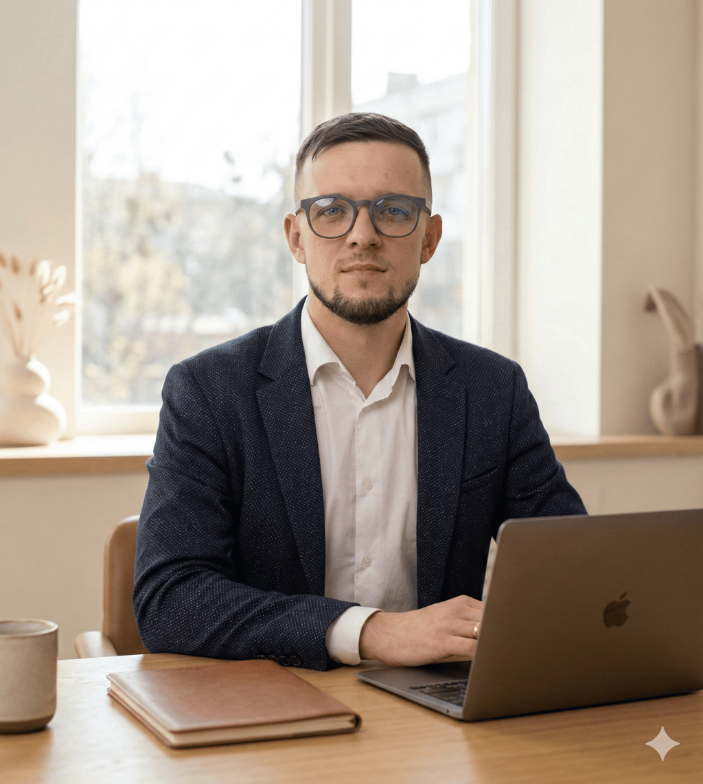 consulente di marketing e neuro marketing seduto alla scrivania sta analizzando i dati e crea ADS