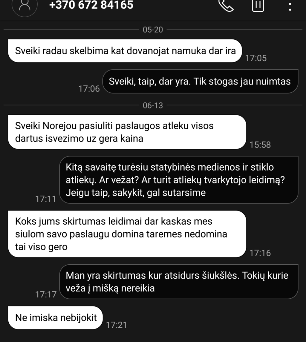 nelegalus šiukšlių utilizavimas