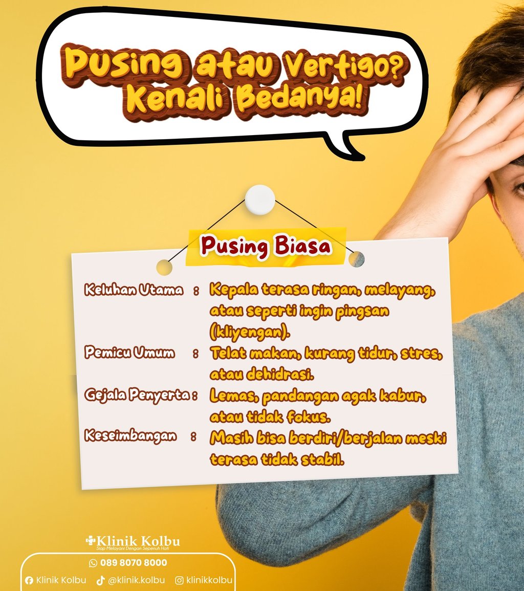 pusing kepala nyeri vertigo klinik kolbu