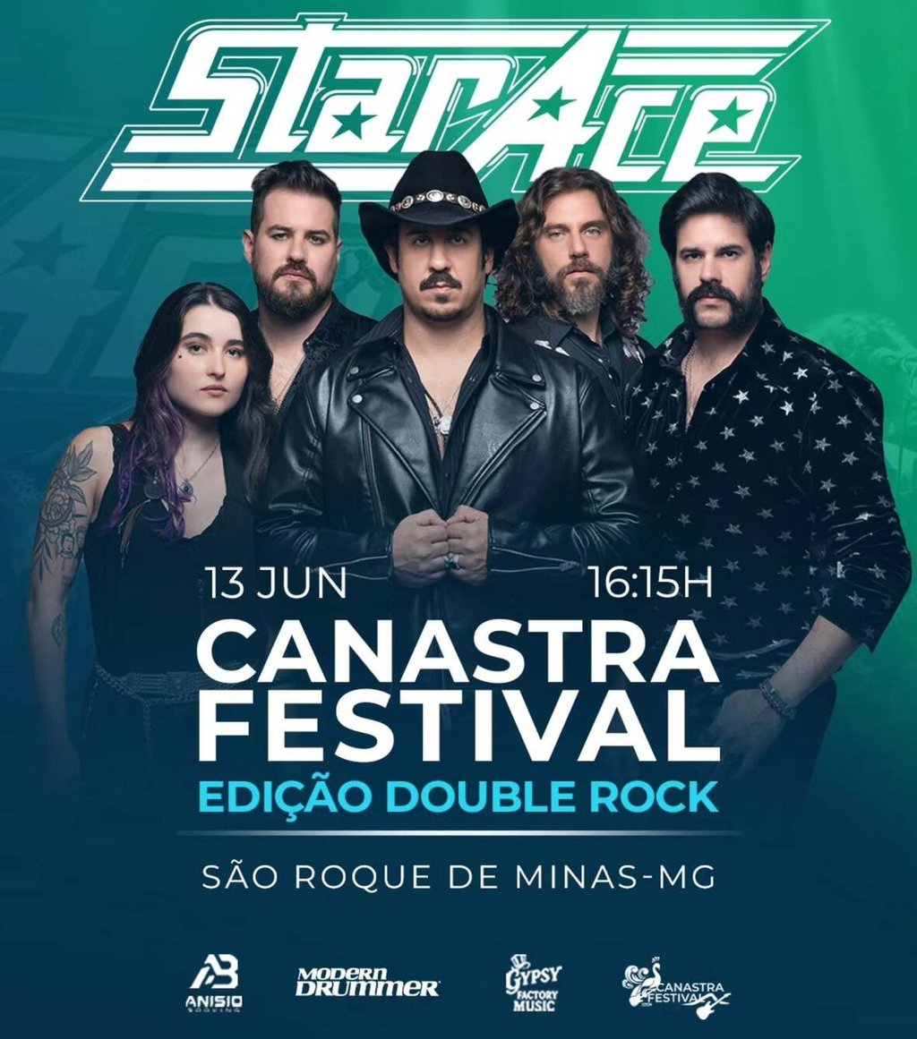 Cartaz do show da banda StarAce no Canastra Festival no dia 13 de junho