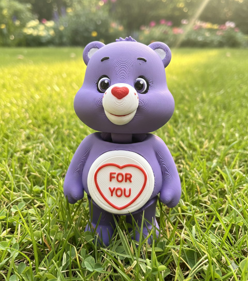 care bear with interchangeable heart discs