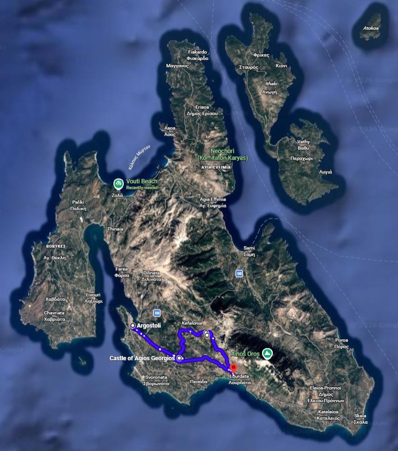 Daytrip 3 in Kefalonia visiting Argostoli, Agios Georgios Castle, Robola Winery and a monastery