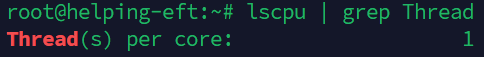 lscpu grep Thread output