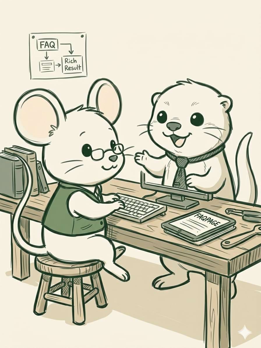 mouse and otter work on faq schema markup