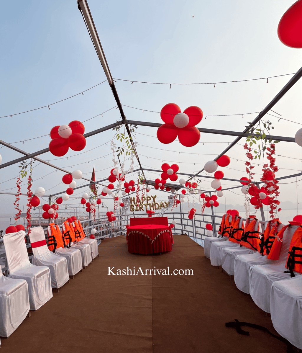 Standard Decorated Bajra Boat for Elegant Celebration in Varanasi
