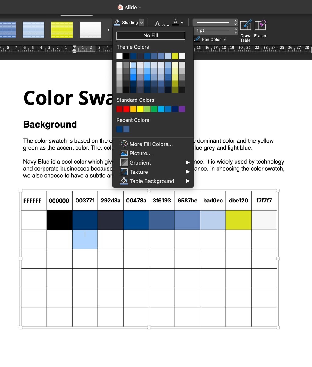PowerPoint Color Swatch Gradients