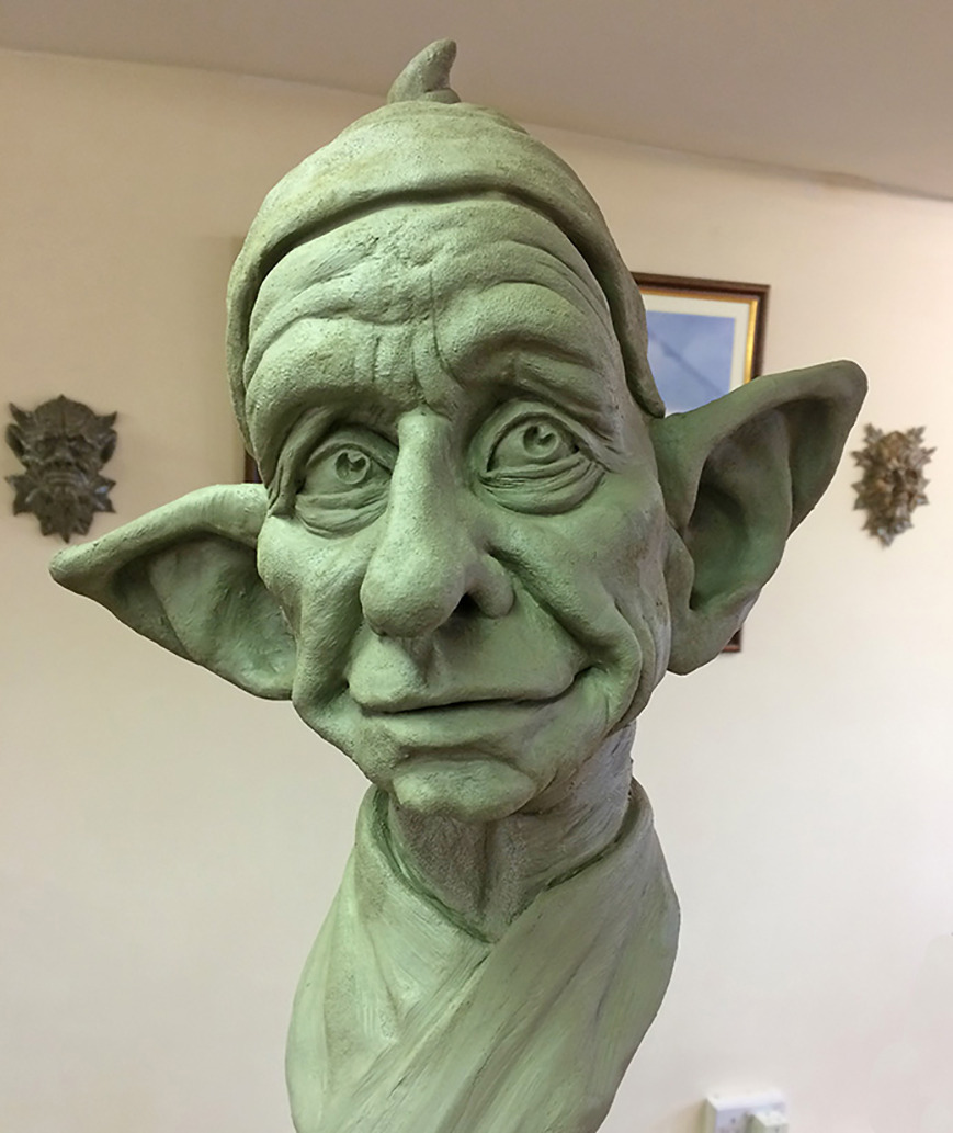 Fantasy gnome character bust sculpted using professional 3D sculptural services