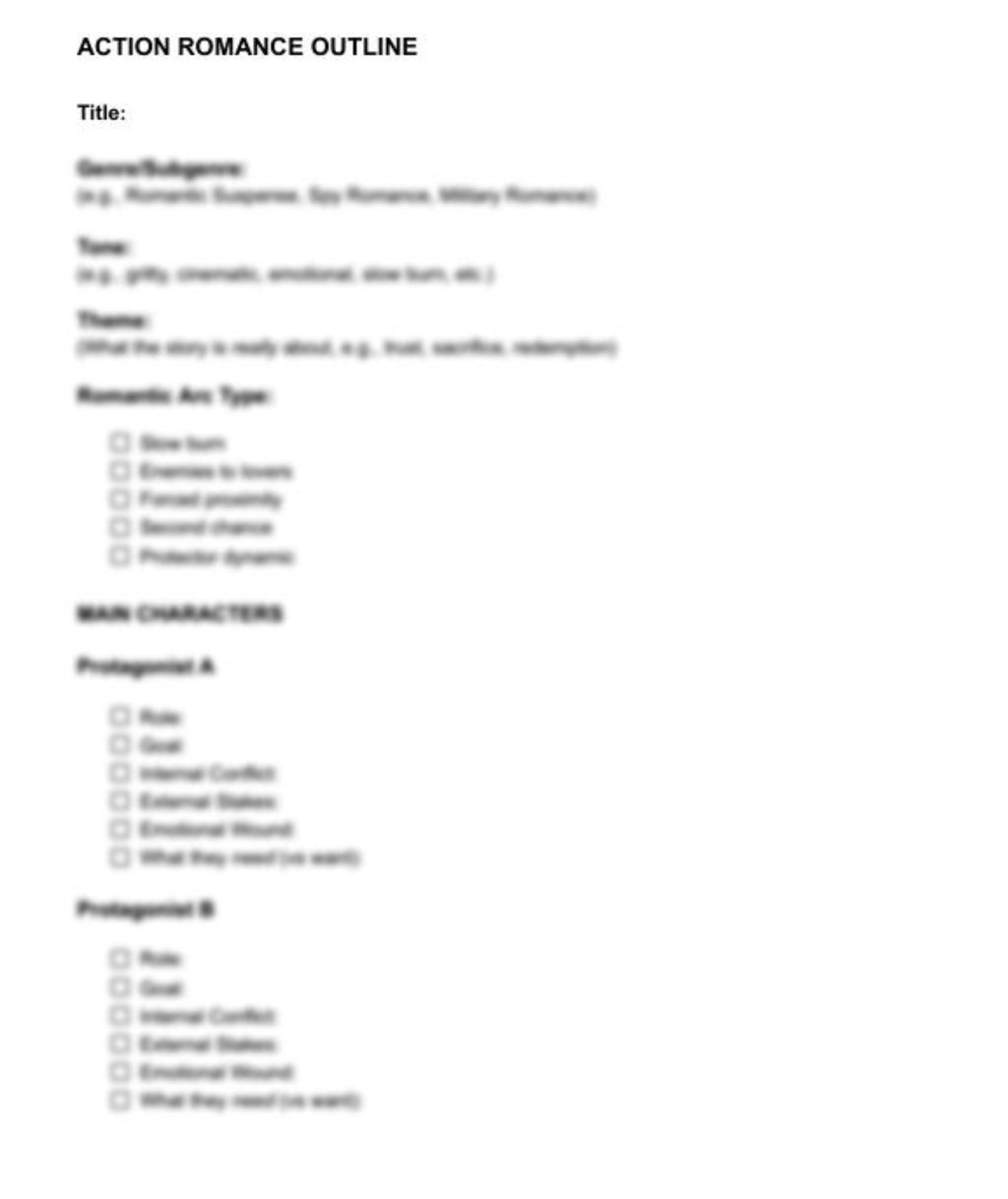 Action Romance Outline - Blurred