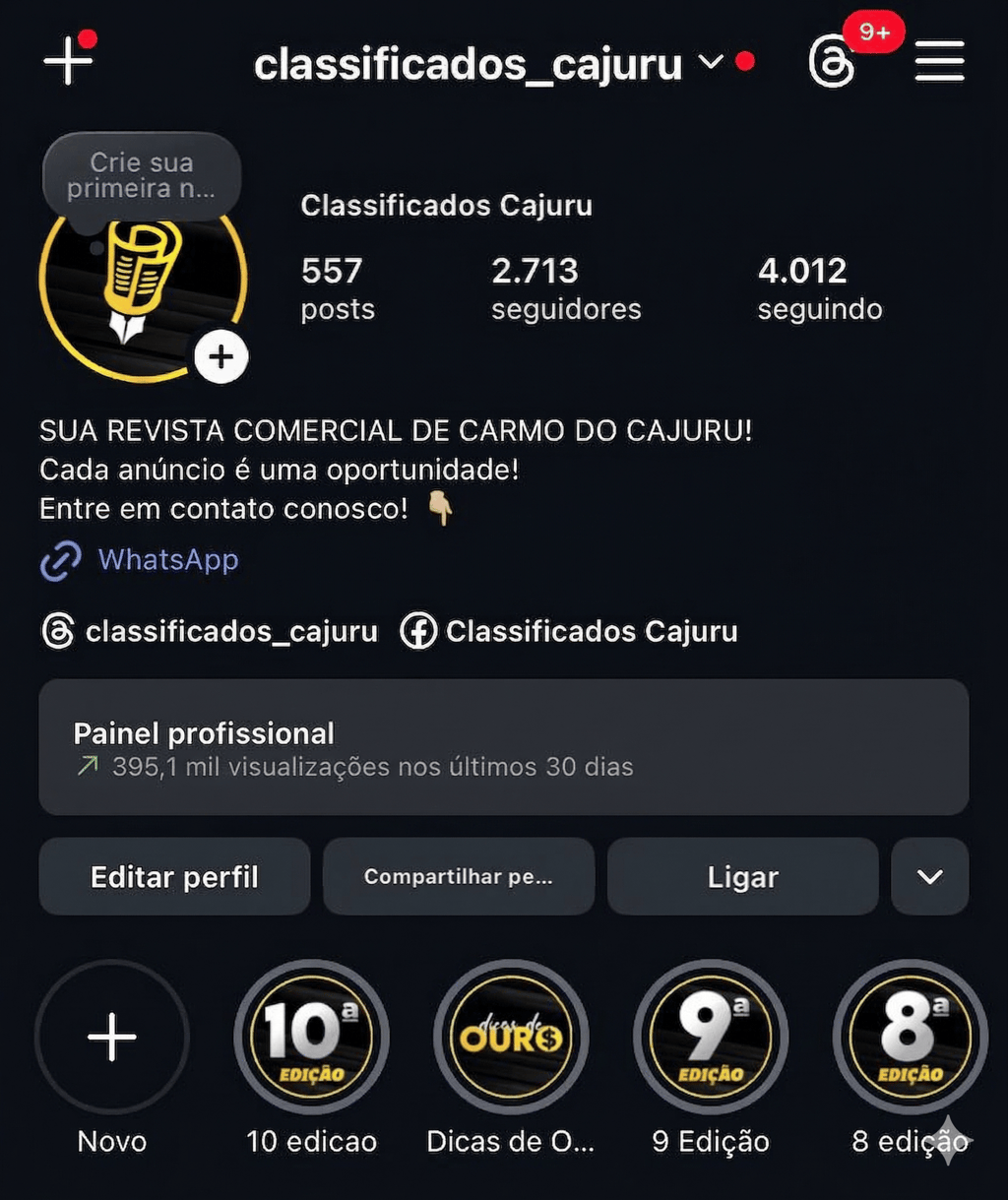 Postagem no feed e stories do instagram