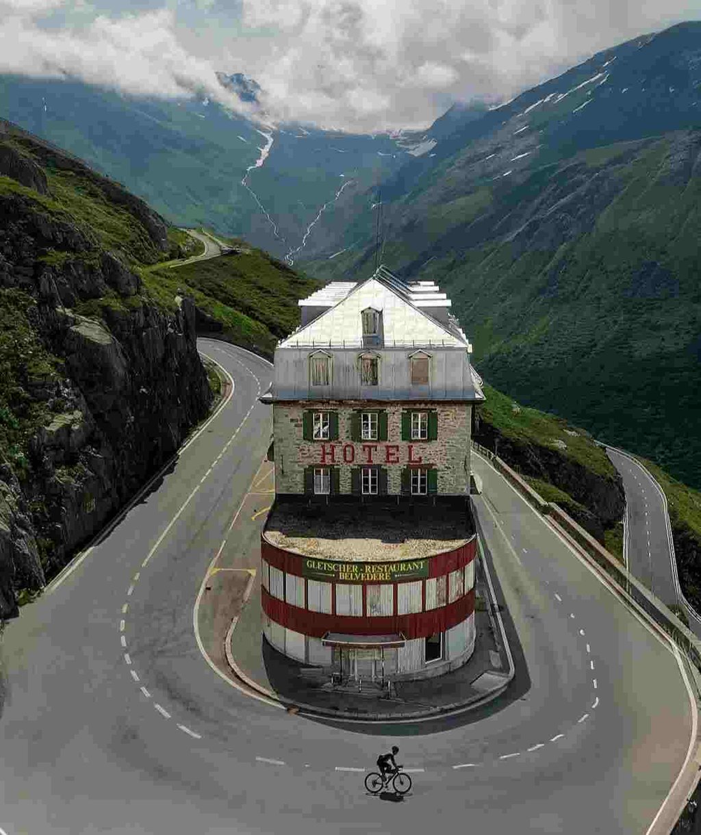 Furka Pass hairpin bend and Hotel Belvedere, James Bond filming location on a private Swiss Alps tou