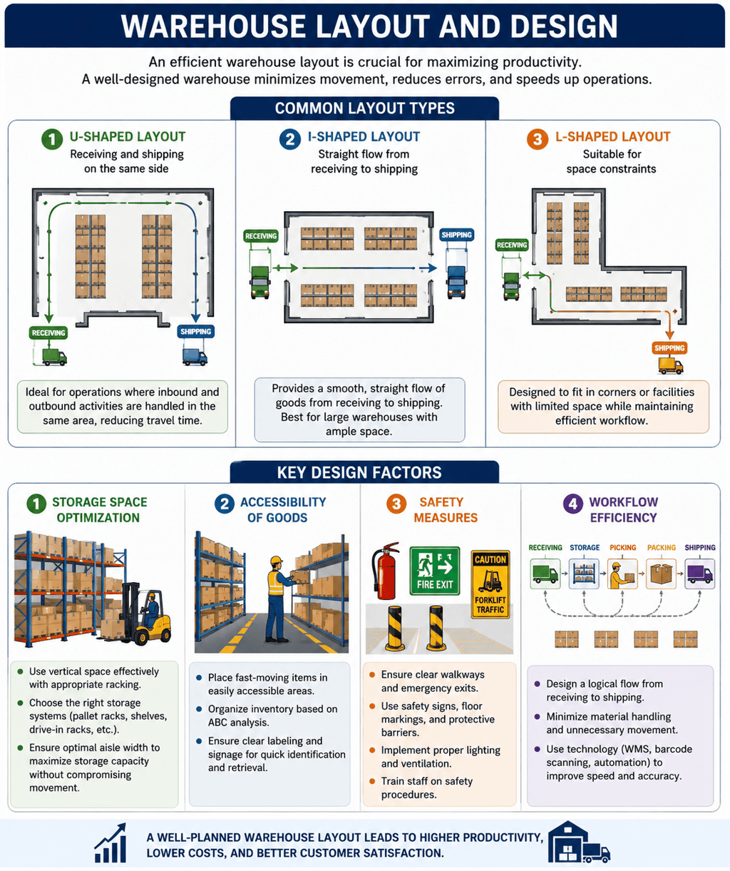 Warehouse Layout and design infograhic