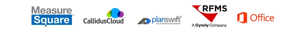 Measure Square, CallidusCloud, PlanSwift, RFMS, and Microsoft Office.