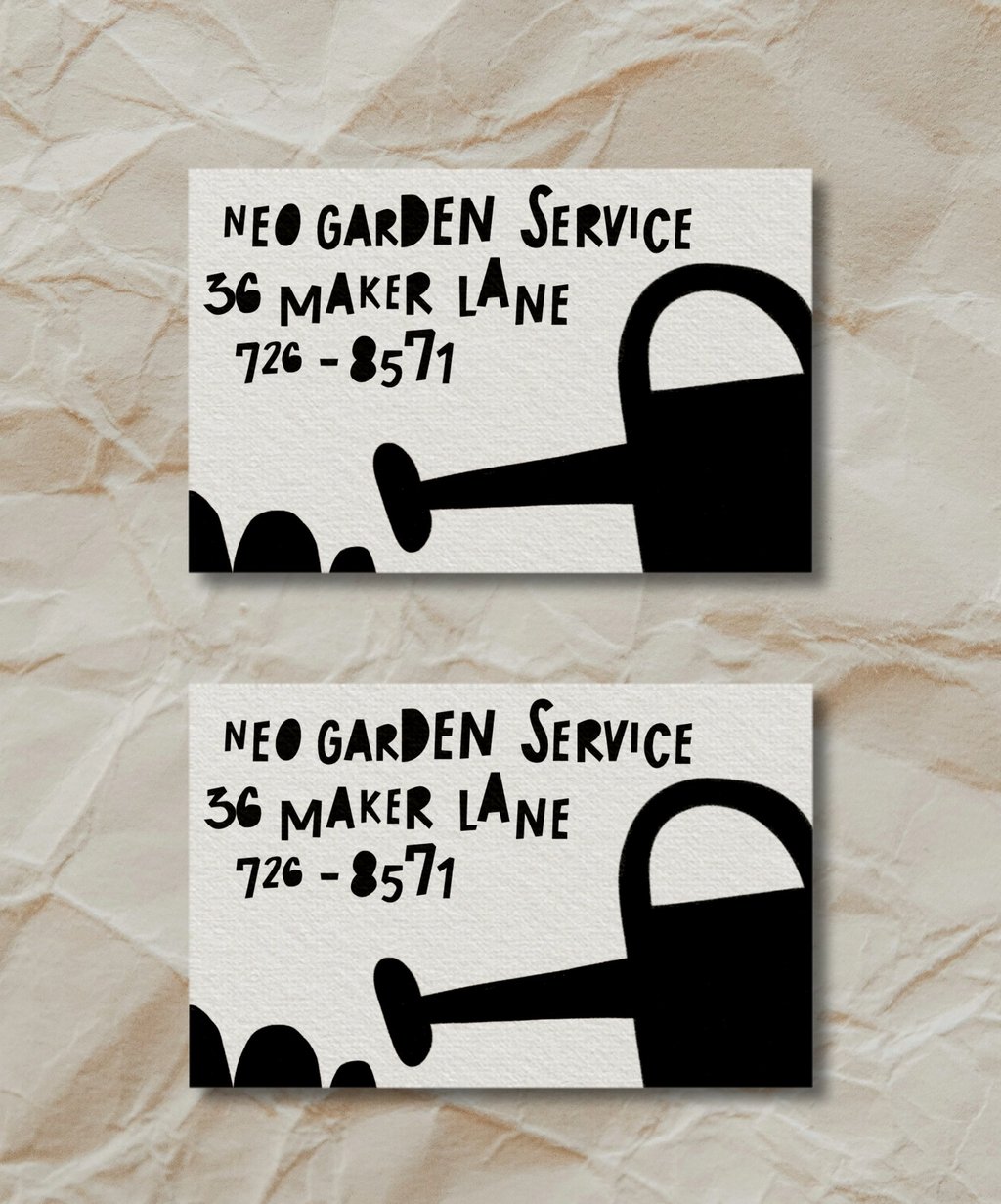 Handgezeichnete Visitenkarte für kleines Unternehmen