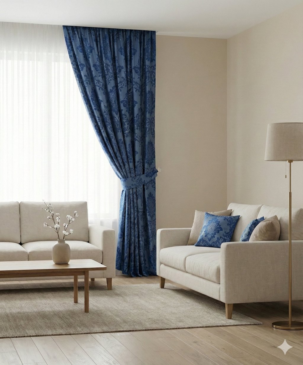 damask fon perde, damask desenli perde, fon perde, desenli fon perde, desenli tül perde