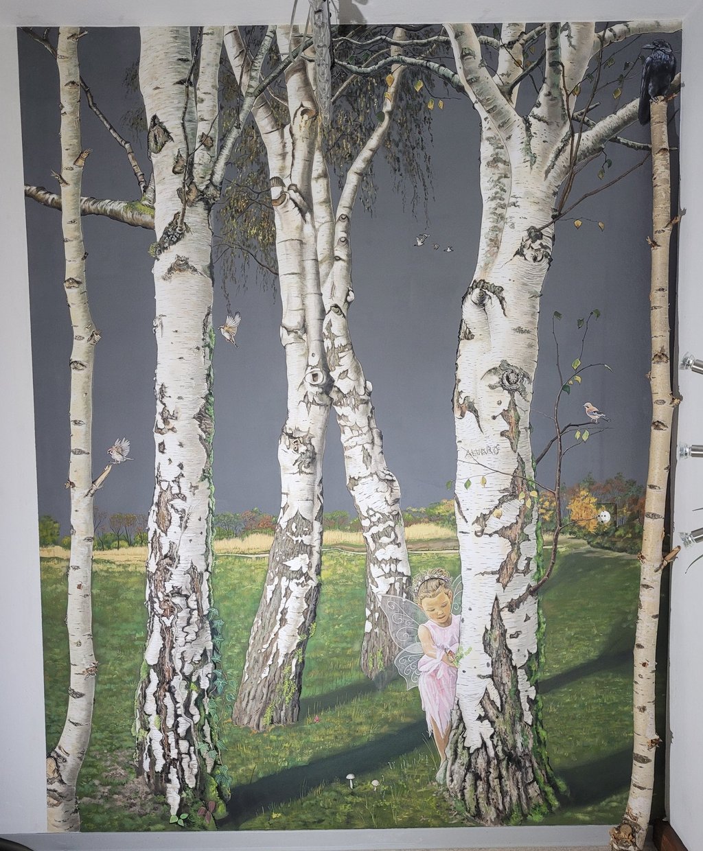 Álvaro Fernández Sáez Wandmalerei Birkenwald