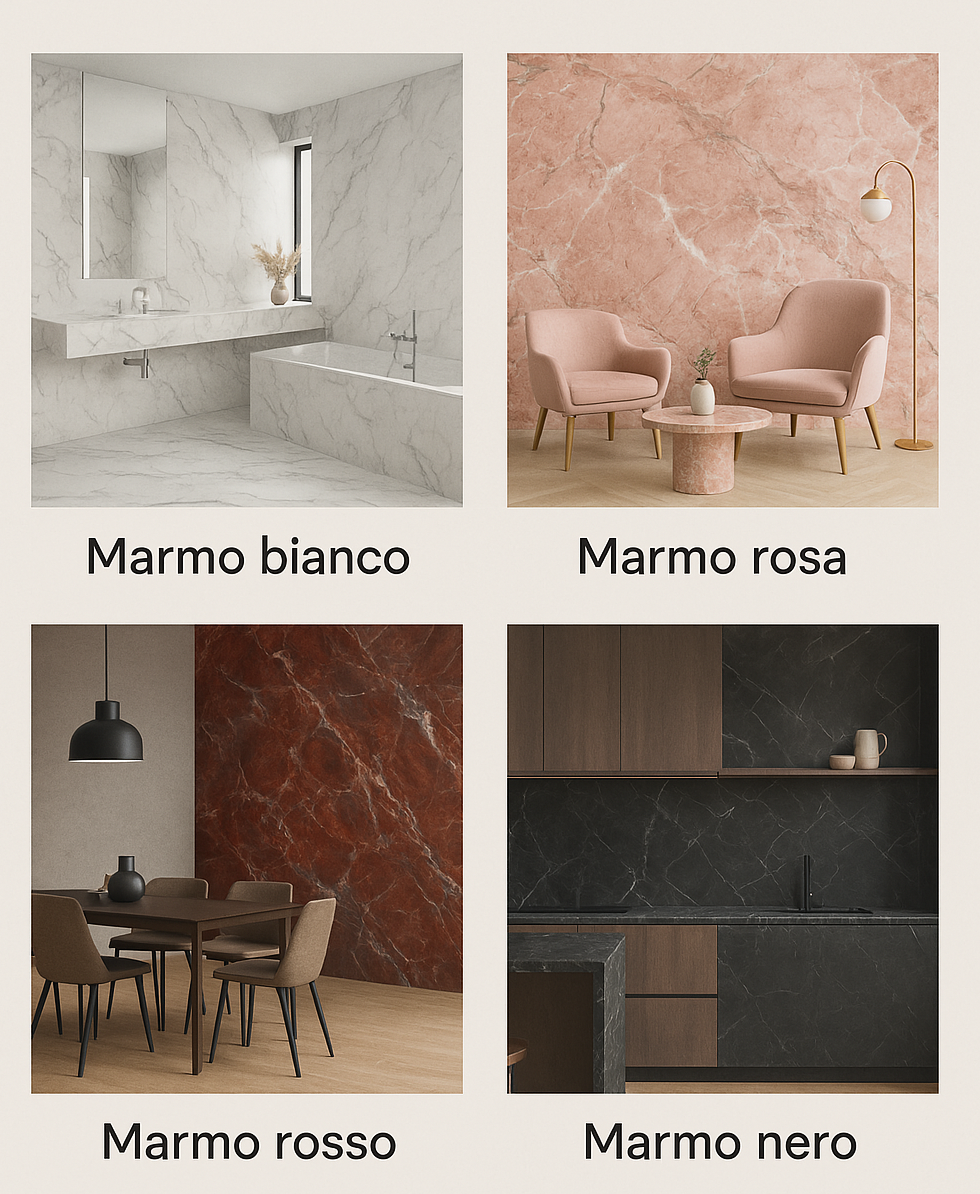 i vari colori del marmo