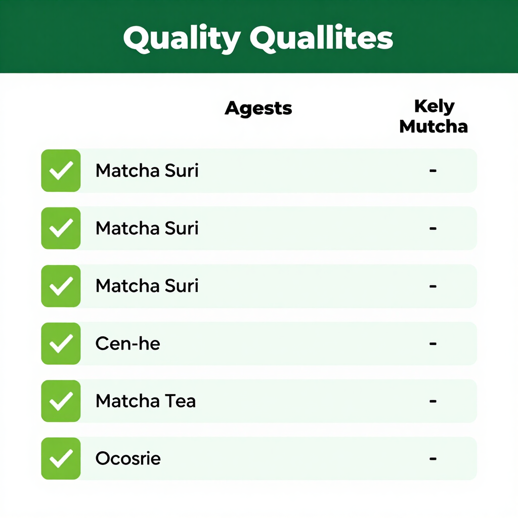 Best matcha tea for weight loss quality checklist showing why Matcha Suri wins over competitors