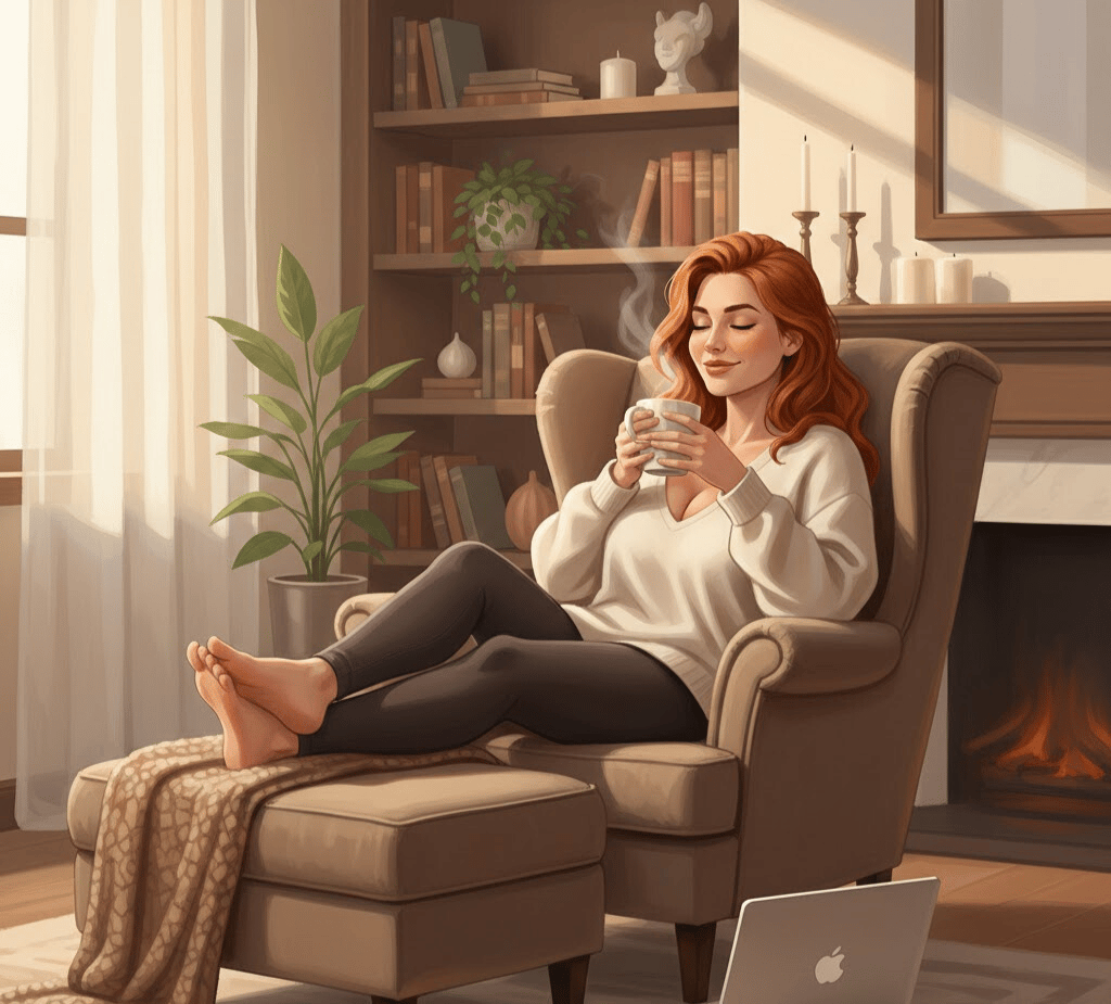 onlyfans milf relaxing in her chair